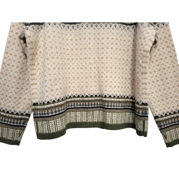 Vintage Fair Isle Lambswool Cardigan Nordic Knit Sweater - Picture 8 of 11